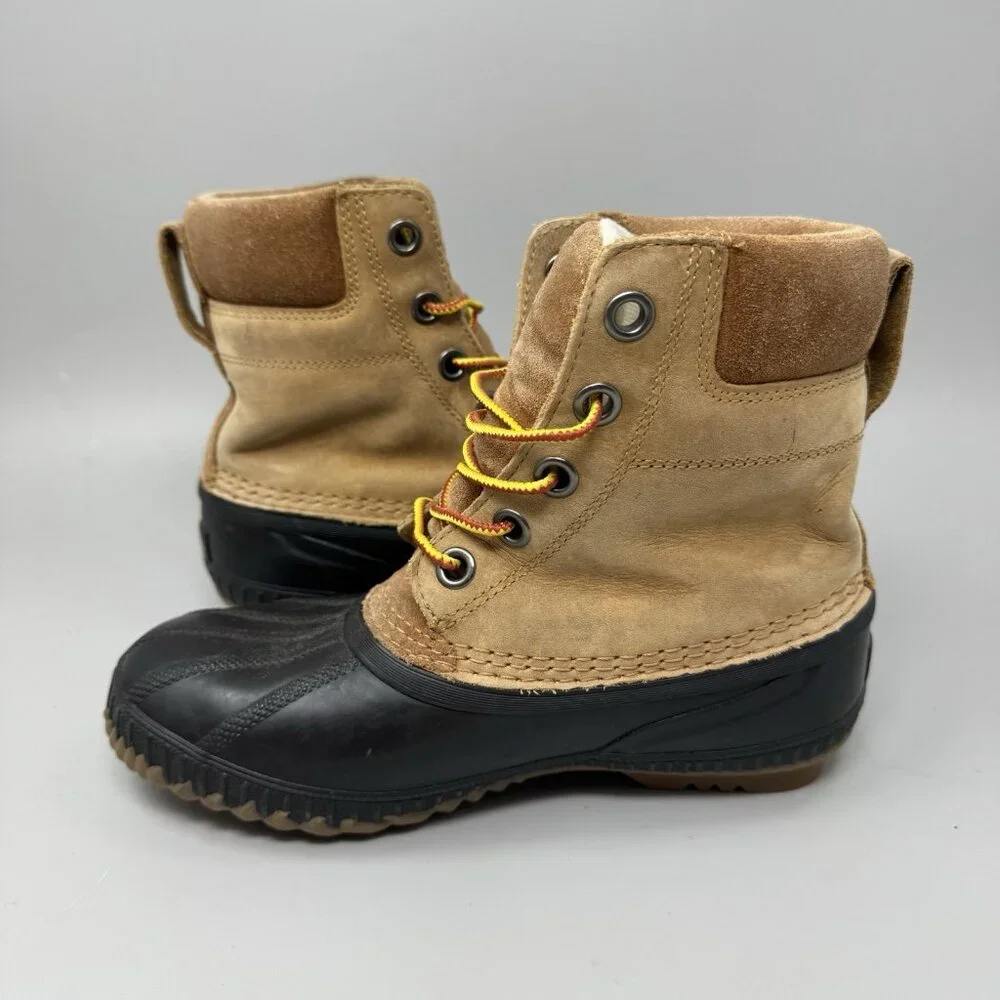 Sorel Cheyanne II Leather Duck Boots Waterproof Brown Lace Up NY1891-286 Men’s 5
